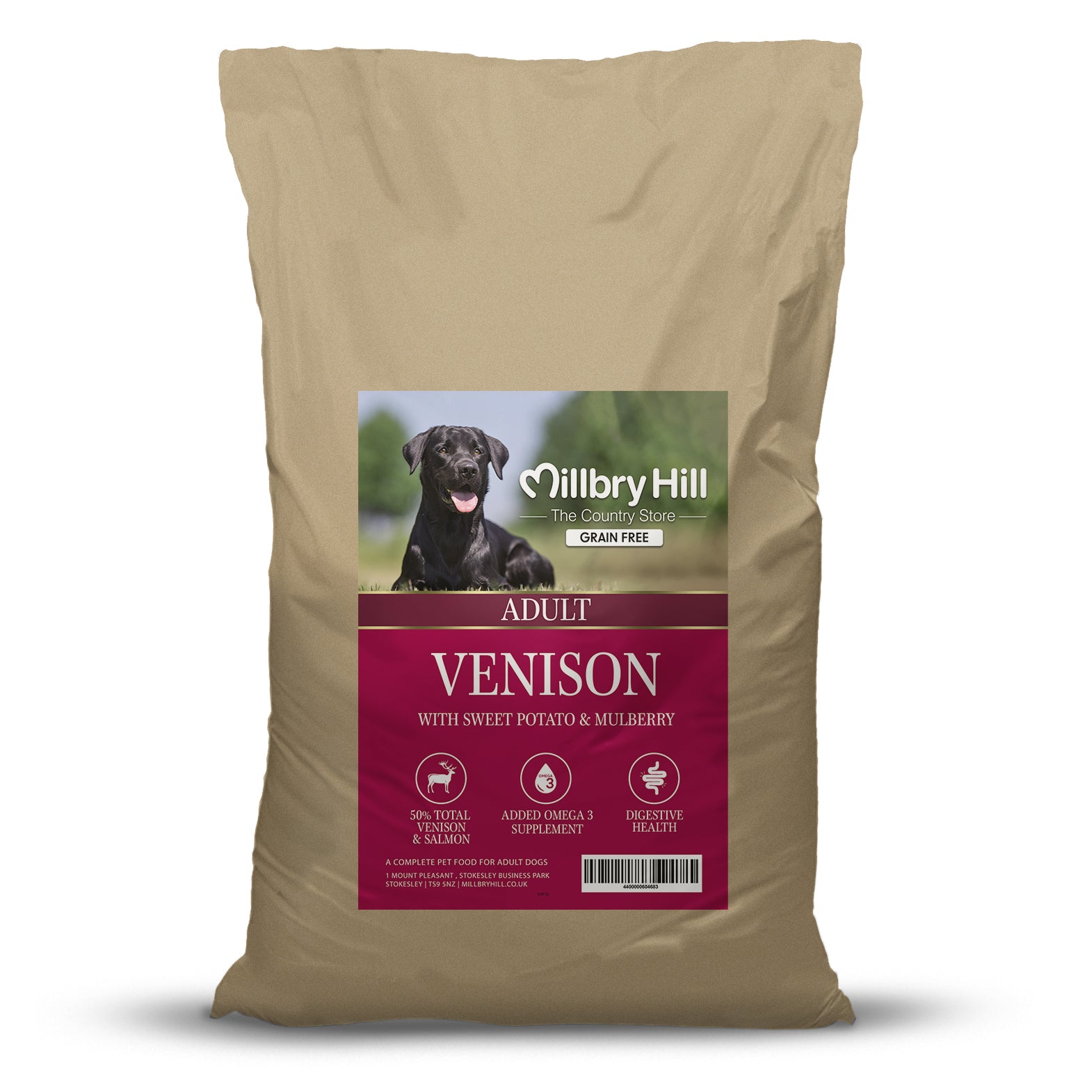 Grain Free Adult Dog Food Venison Sweet Potato Mulberry Millbry Hill