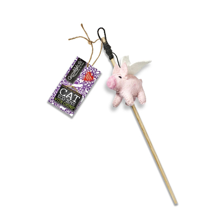 Green & Wilds Piggie Sue Teaser Toy with Catnip