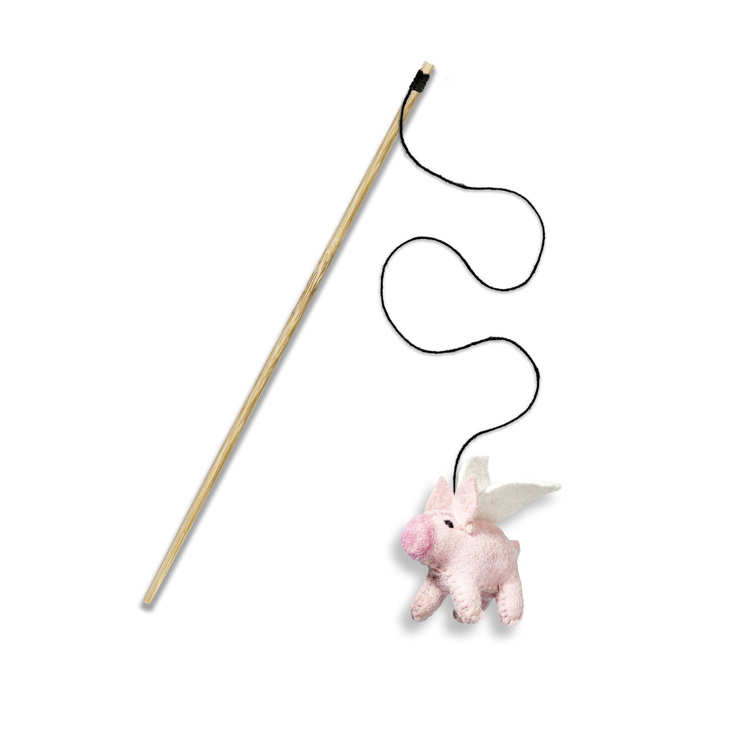 Green & Wilds Piggie Sue Teaser Toy with Catnip