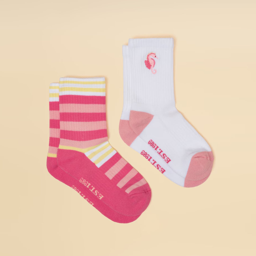 Joules Girls Junior Volley 2 Pack Socks