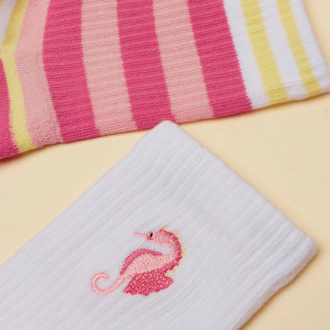 Joules Girls Junior Volley 2 Pack Socks