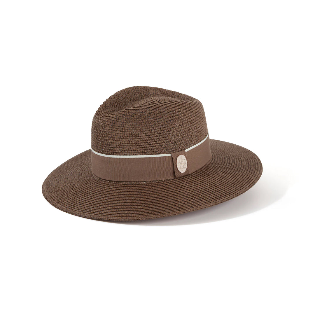 Hicks & Brown Hemley Wide Brim Fedora Chocolate Ribbon
