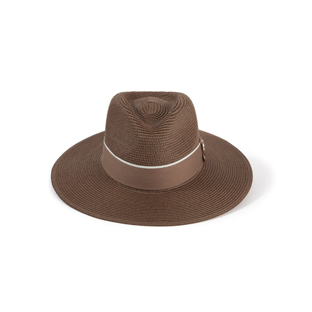 Hicks & Brown Hemley Wide Brim Fedora Chocolate Ribbon