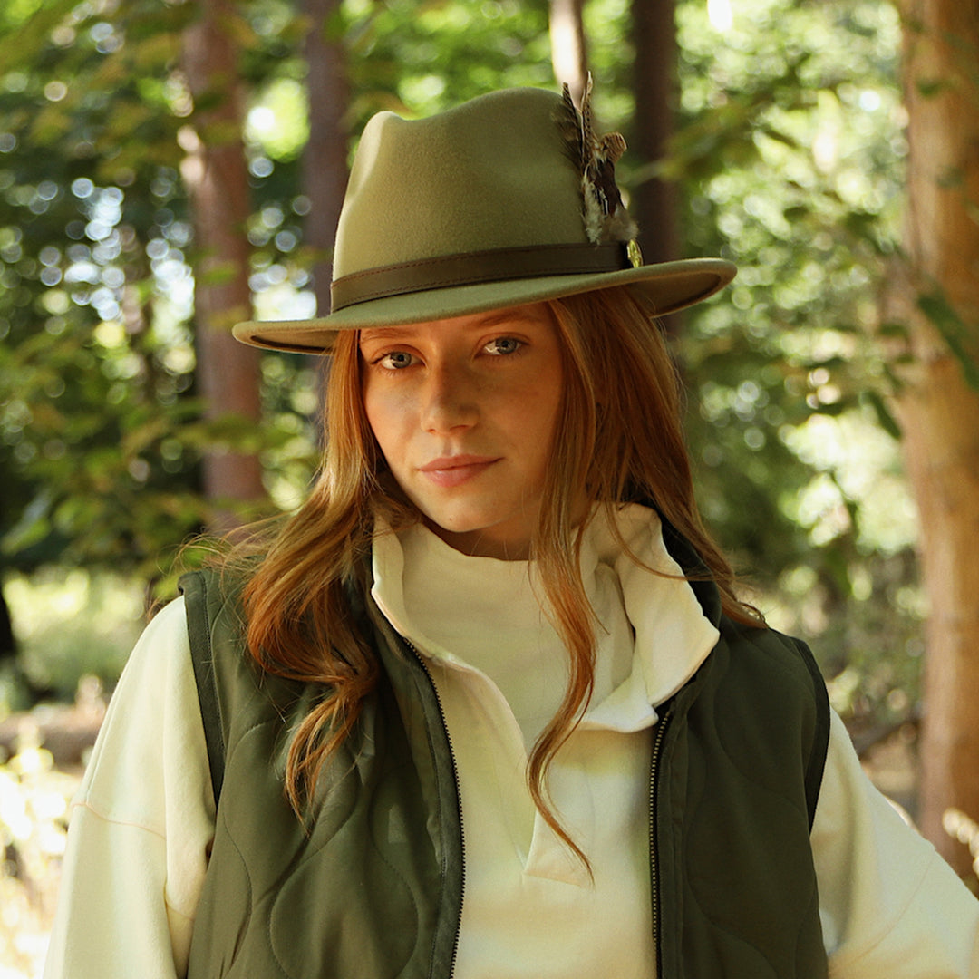 Hicks & Brown Suffolk Fedora Bronze Feather