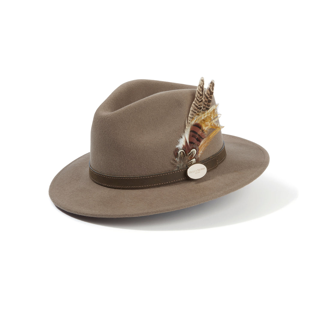 Hicks & Brown Suffolk Fedora Bronze Side Feather