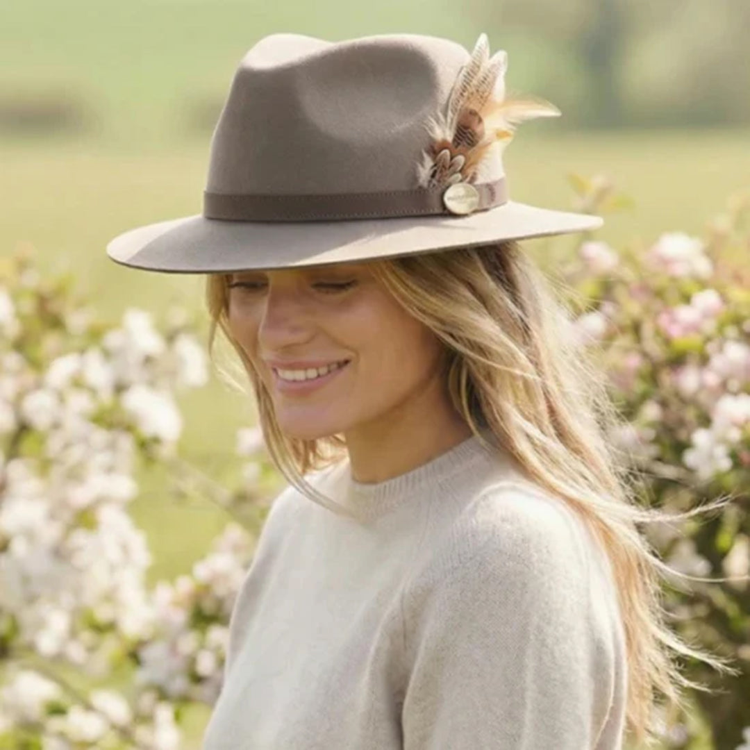 Hicks & Brown Suffolk Fedora Bronze Side Feather