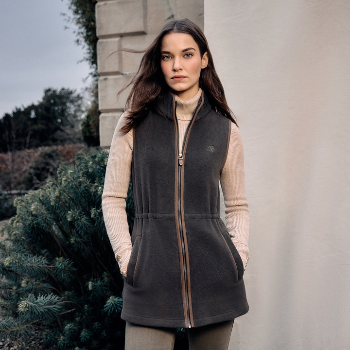 Holland Cooper Ladies Country Longline Fleece Gilet