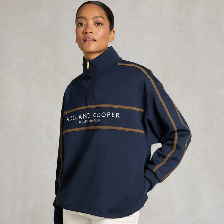Holland Cooper Ladies Equestrian Quarter Zip Neck Sweat
