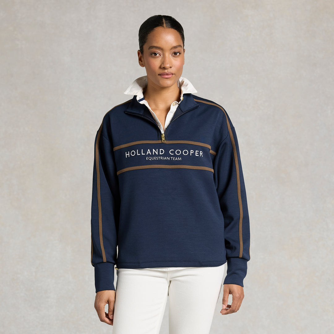 Holland Cooper Ladies Equestrian Quarter Zip Neck Sweat