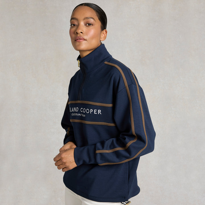 Holland Cooper Ladies Equestrian Quarter Zip Neck Sweat