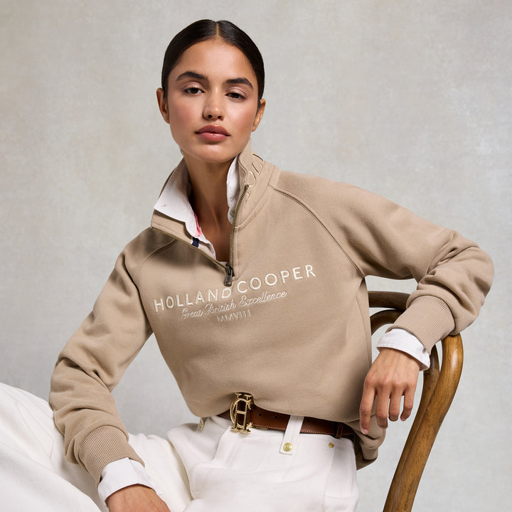 Holland Cooper Ladies Sporting Goods Zip Henley