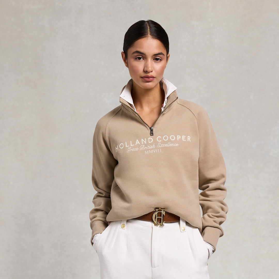 Holland Cooper Ladies Sporting Goods Zip Henley