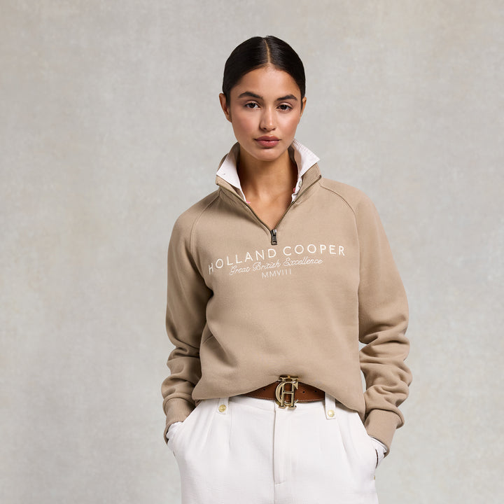 Holland Cooper Ladies Sporting Goods Zip Henley