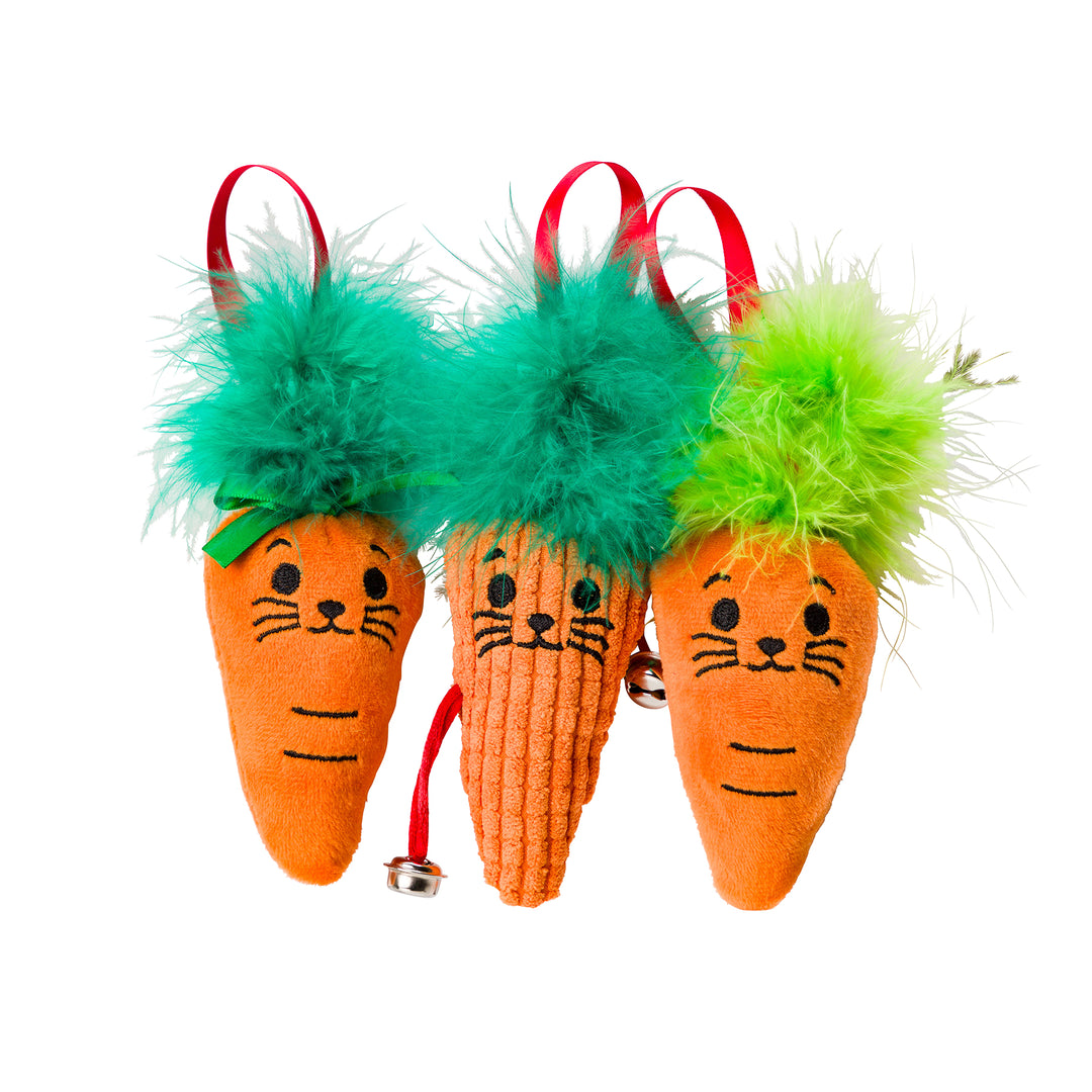 House of Paws Christmas Carrots 3 Pack Cat Toys