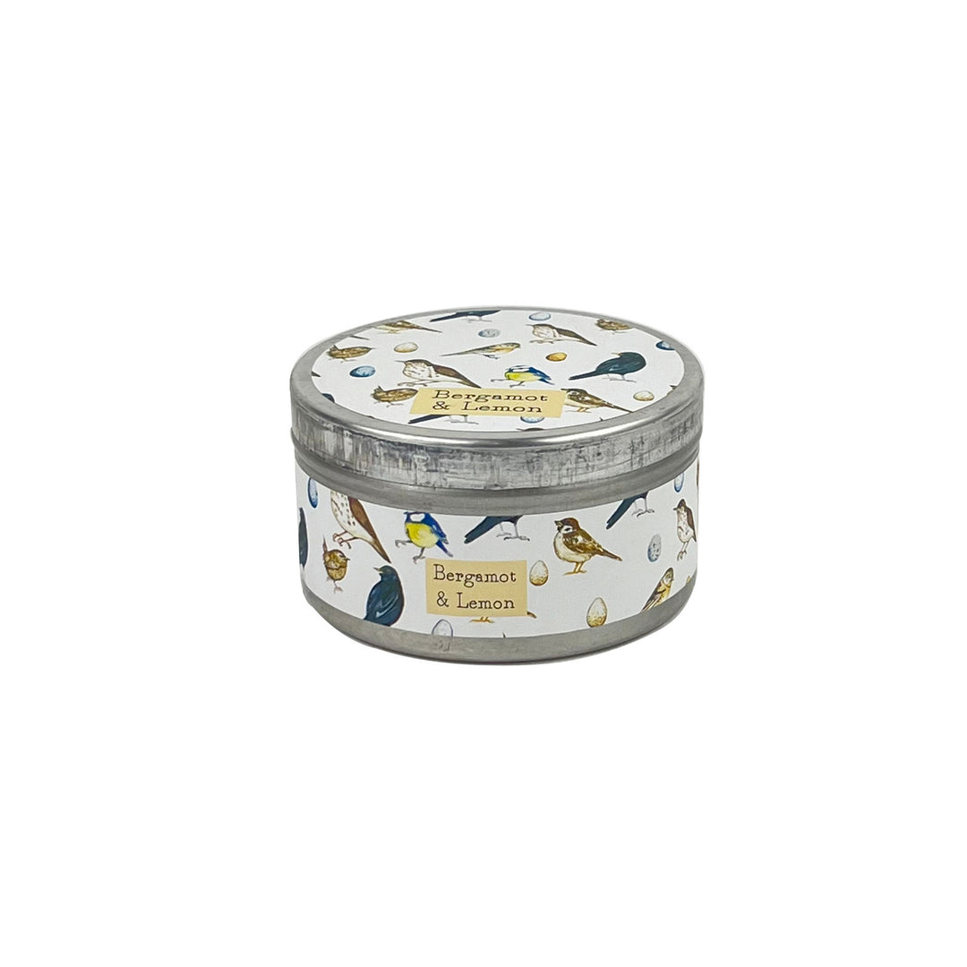 Heaven Scent 100g Tin Candle - Bergamont & Lemon (British Birds)