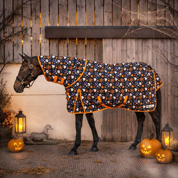 Millbry Hill Halloween Print 100g Detach-A-Neck Turnout Rug