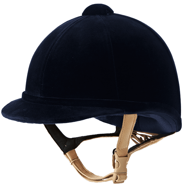 Charles Owen Hampton Velvet Riding Hat#Navy