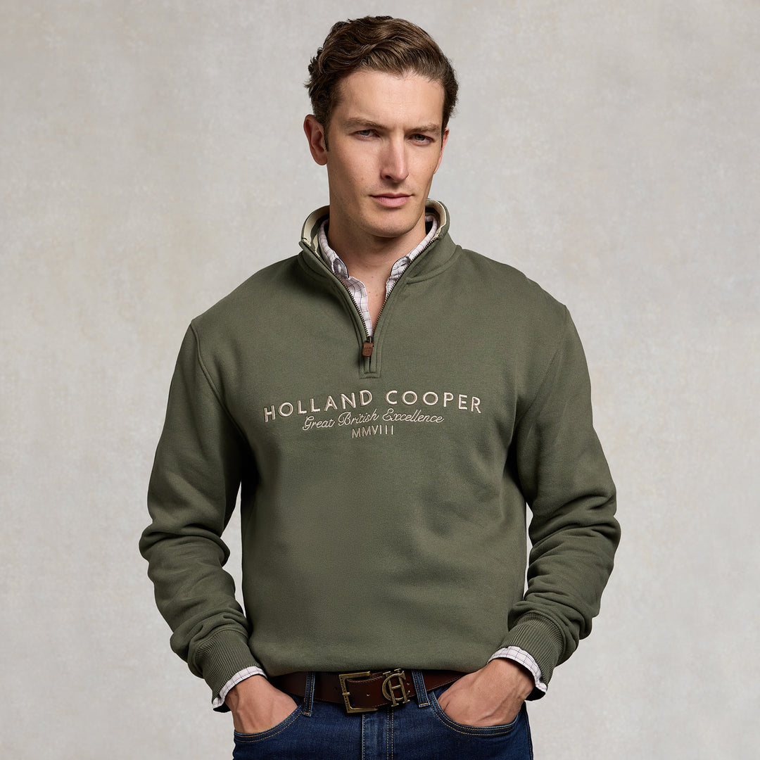 Holland Cooper Mens Heritage Quarter Zip Sweat