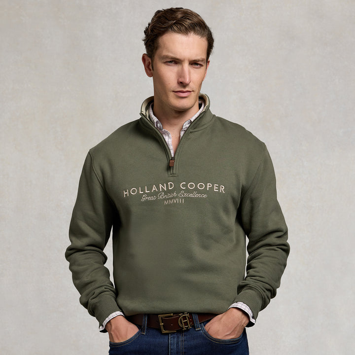 Holland Cooper Mens Heritage Quarter Zip Sweat