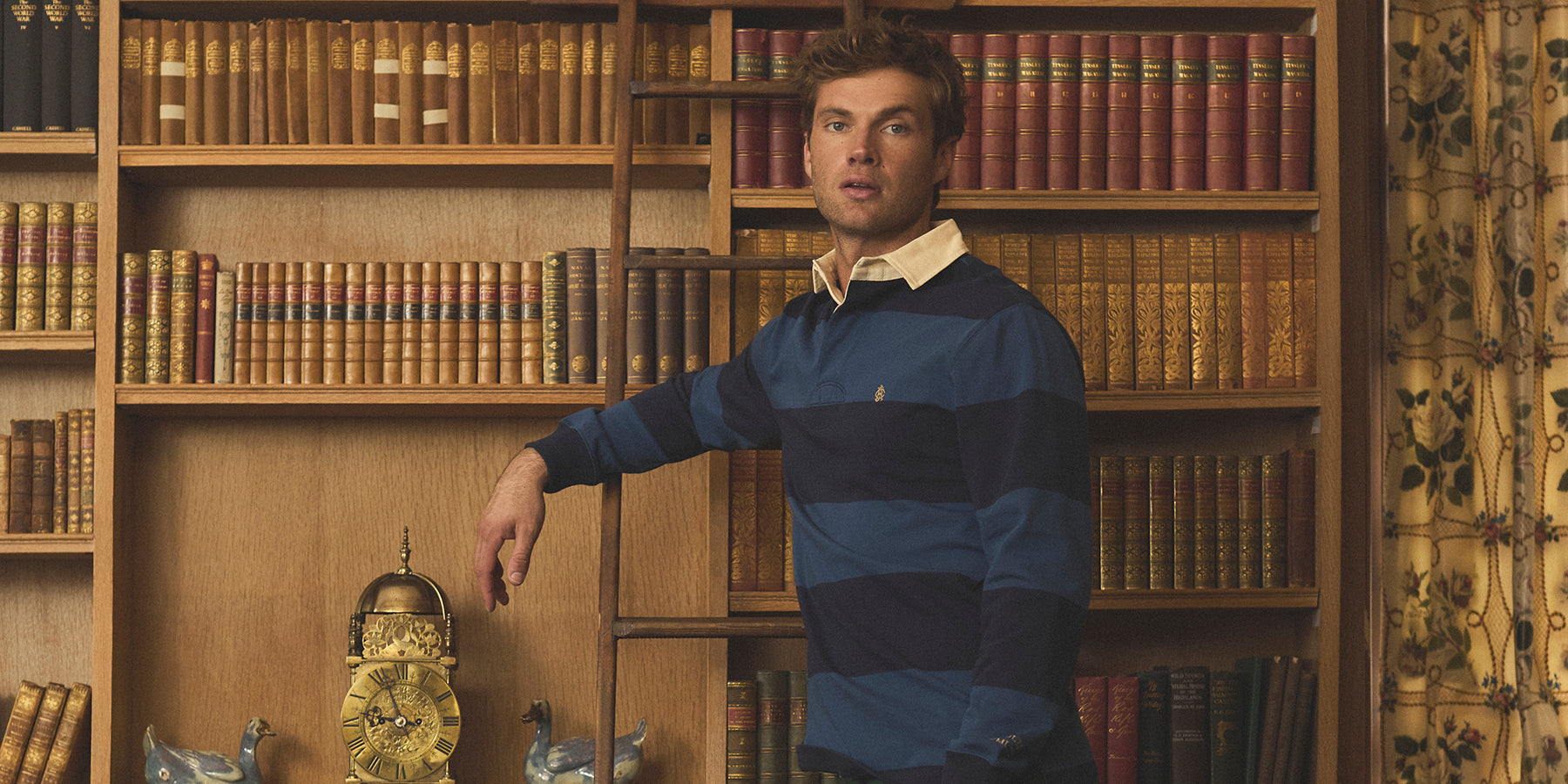 Man wearing Joules Rugby Shirt