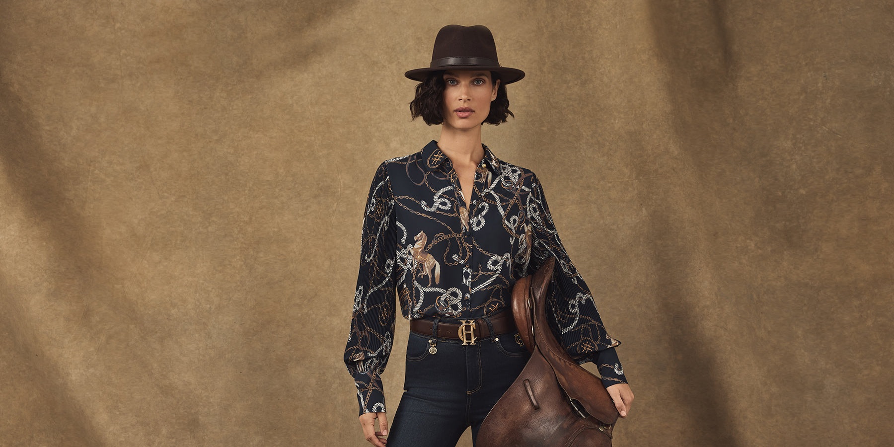 Woman wearing the Holland Cooper Beau Shirt
