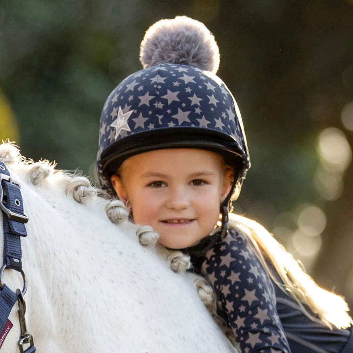 LeMieux Mini Reflective Pom Hat Silk