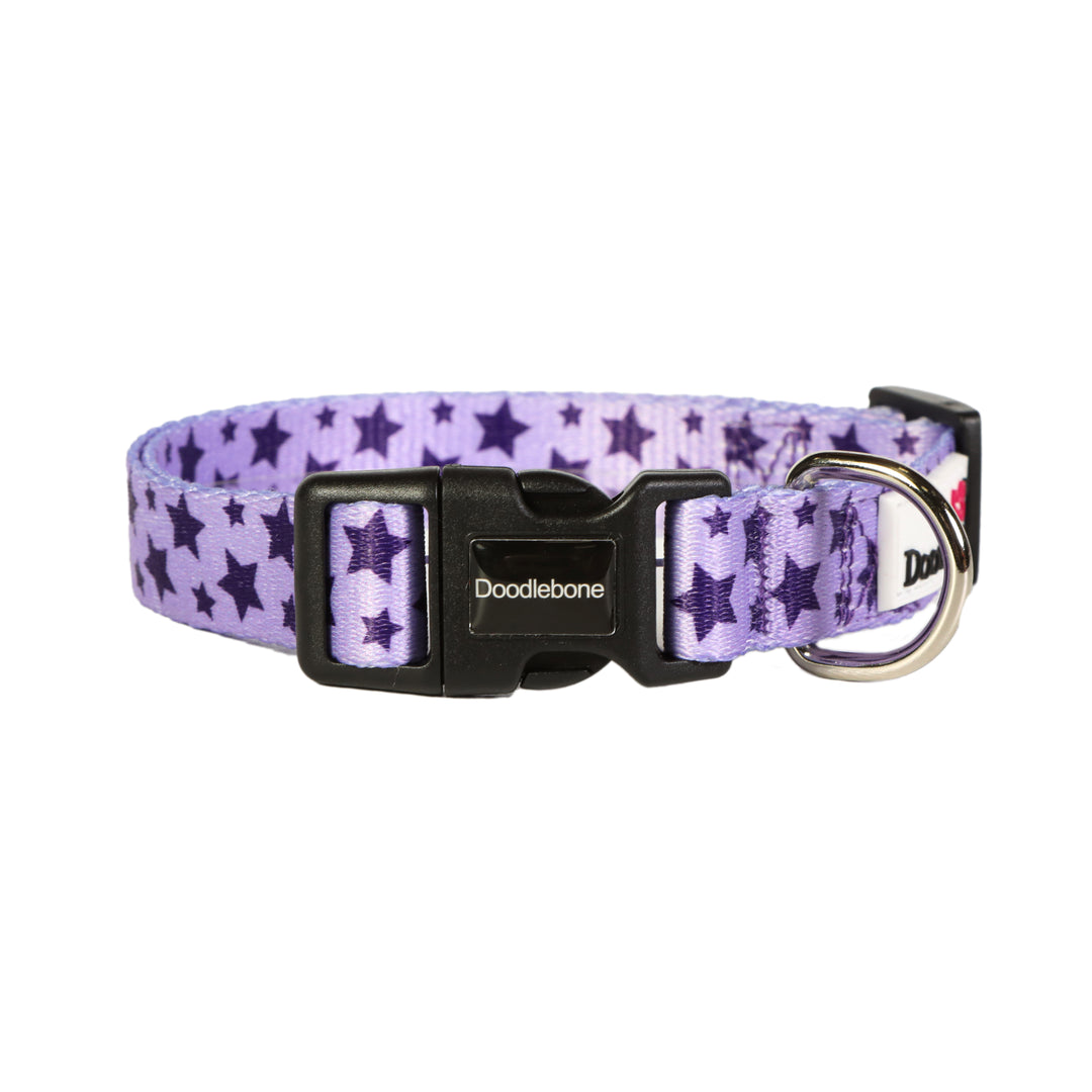 Doodlebone Violet Stars Dog Collar