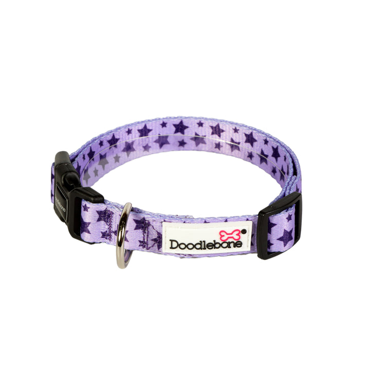 Doodlebone Violet Stars Dog Collar