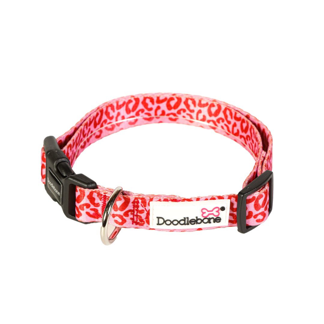 Doodlebone Ruby Leopard Dog Collar