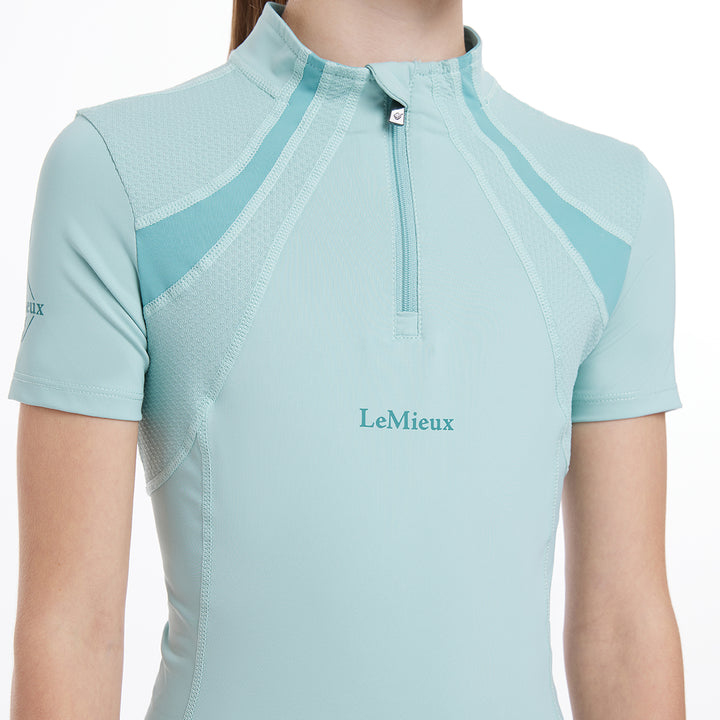 LeMieux Young Rider Mia Mesh Short Sleeve Base Layer - Aqua