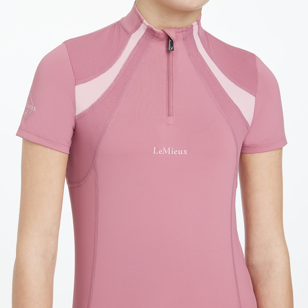 LeMieux Young Rider SS Mia Mesh Base Layer - Peony