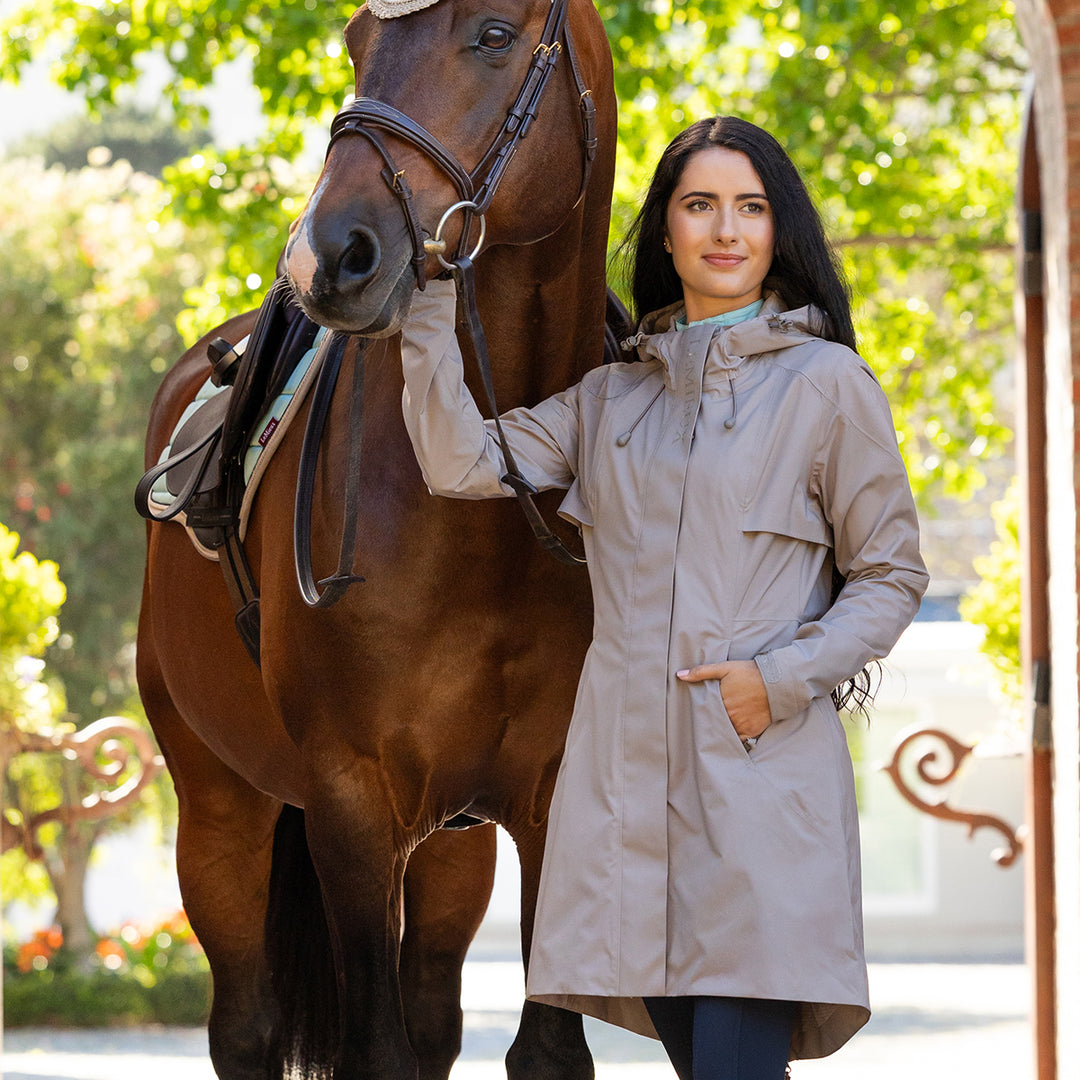 LeMieux Ladies Grace Long Rain Jacket - Pecan