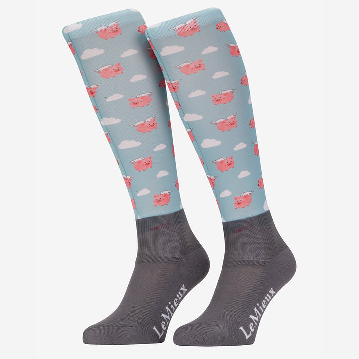 LeMieux Ladies Footsie Socks - Flying Pigs