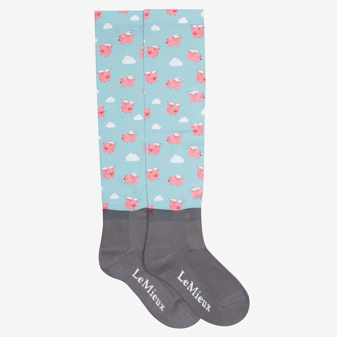 LeMieux Ladies Footsie Socks - Flying Pigs