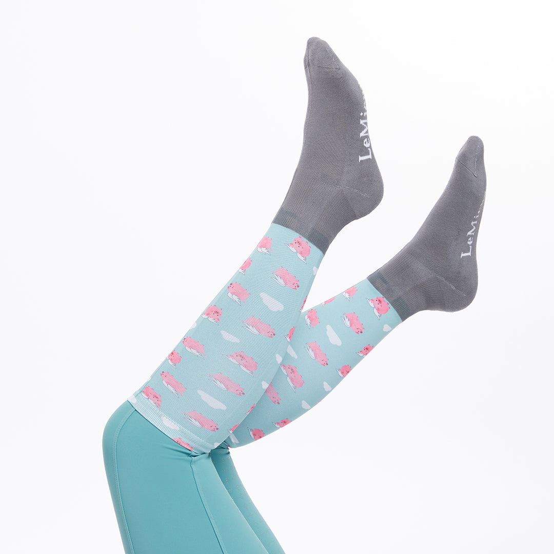 LeMieux Ladies Footsie Socks - Flying Pigs