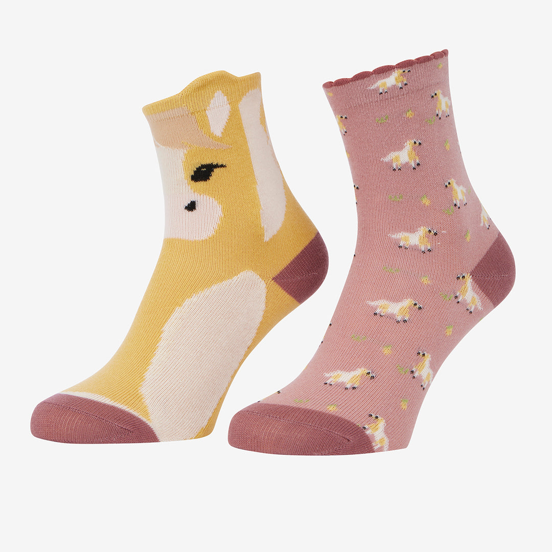 LeMieux Mini Character Socks 2 Pack - Lemon