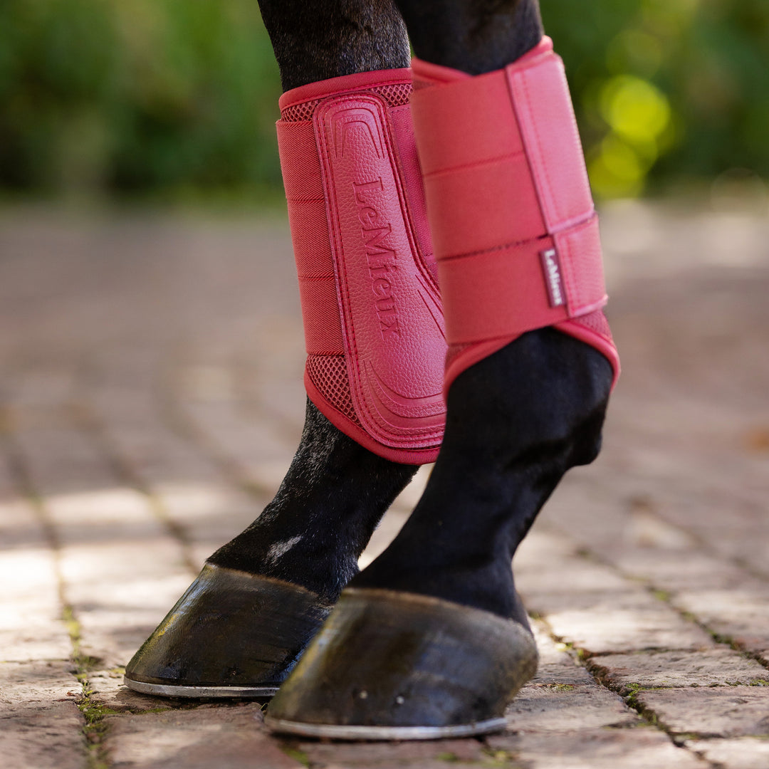 LeMieux Arika Mesh Brushing Boots Cranberry