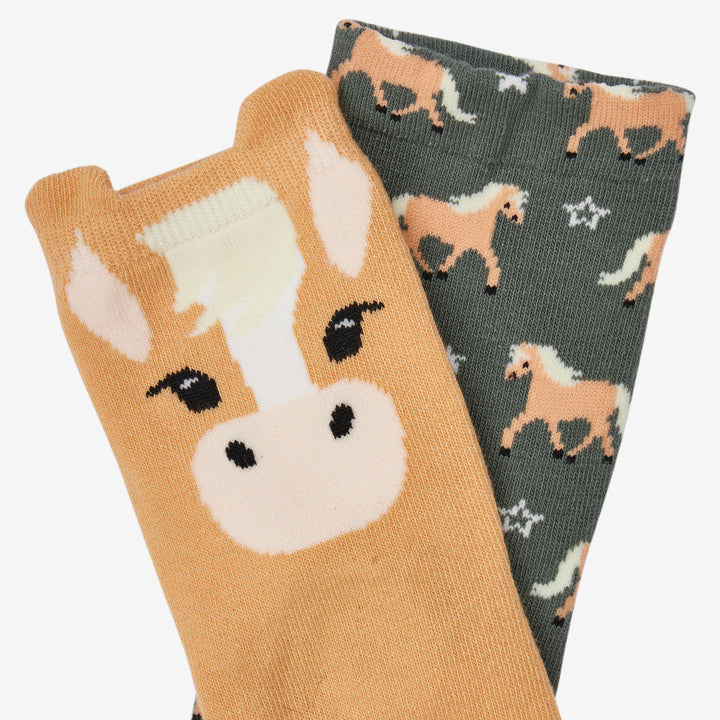 LeMieux Mini Cotton Character 2 Pack Haflinger Socks