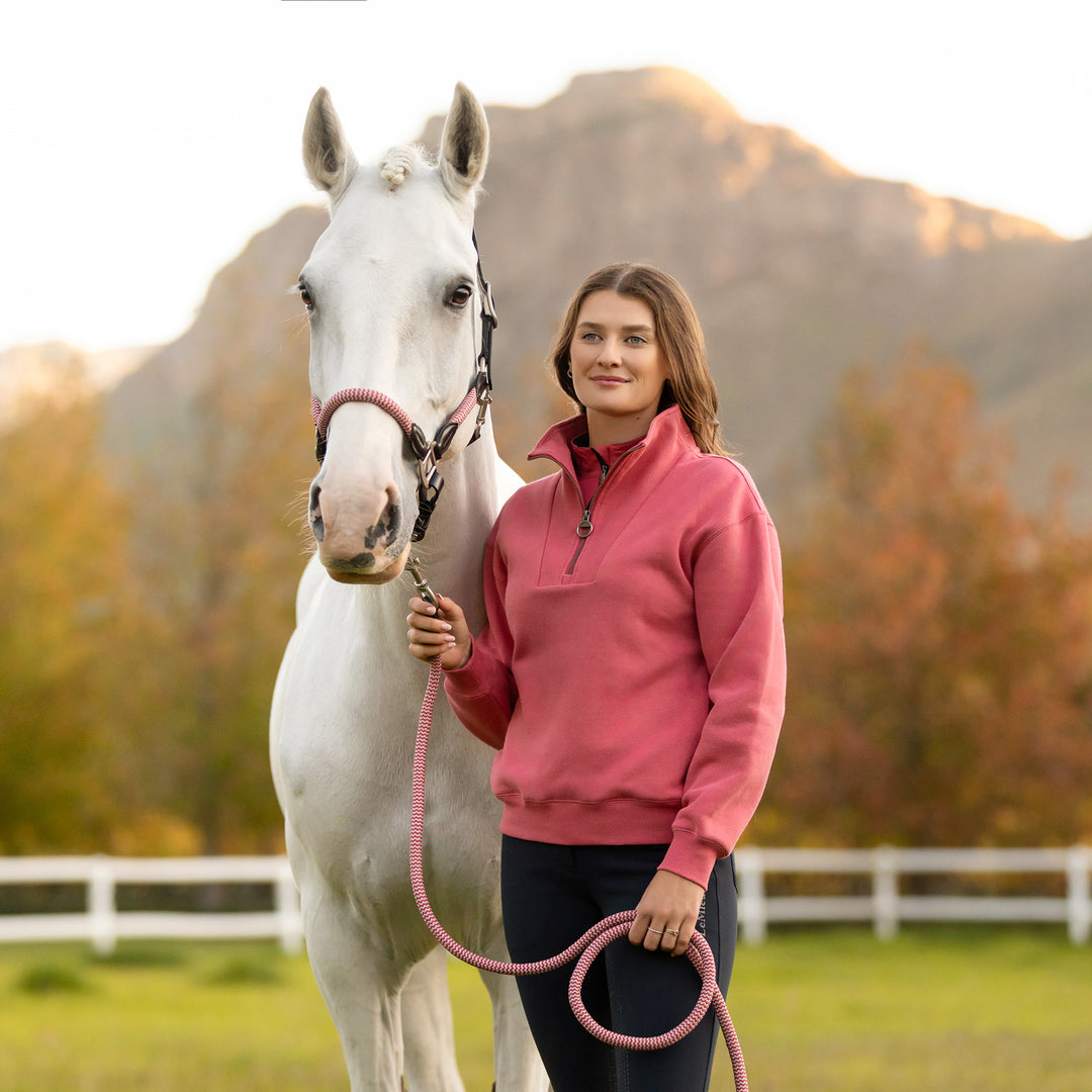 LeMieux Ladies Keira Quarter Zip Sweat Cranberry
