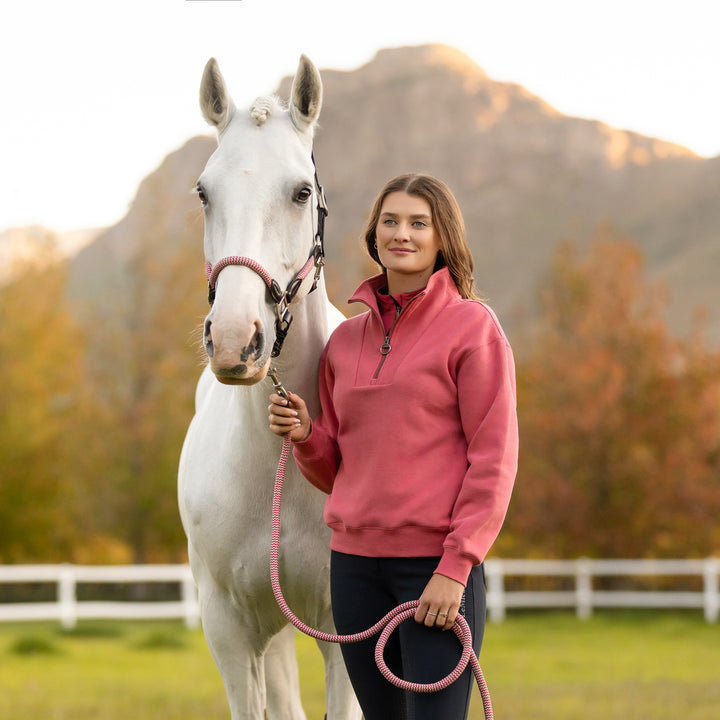 LeMieux Ladies Keira Quarter Zip Sweat Cranberry