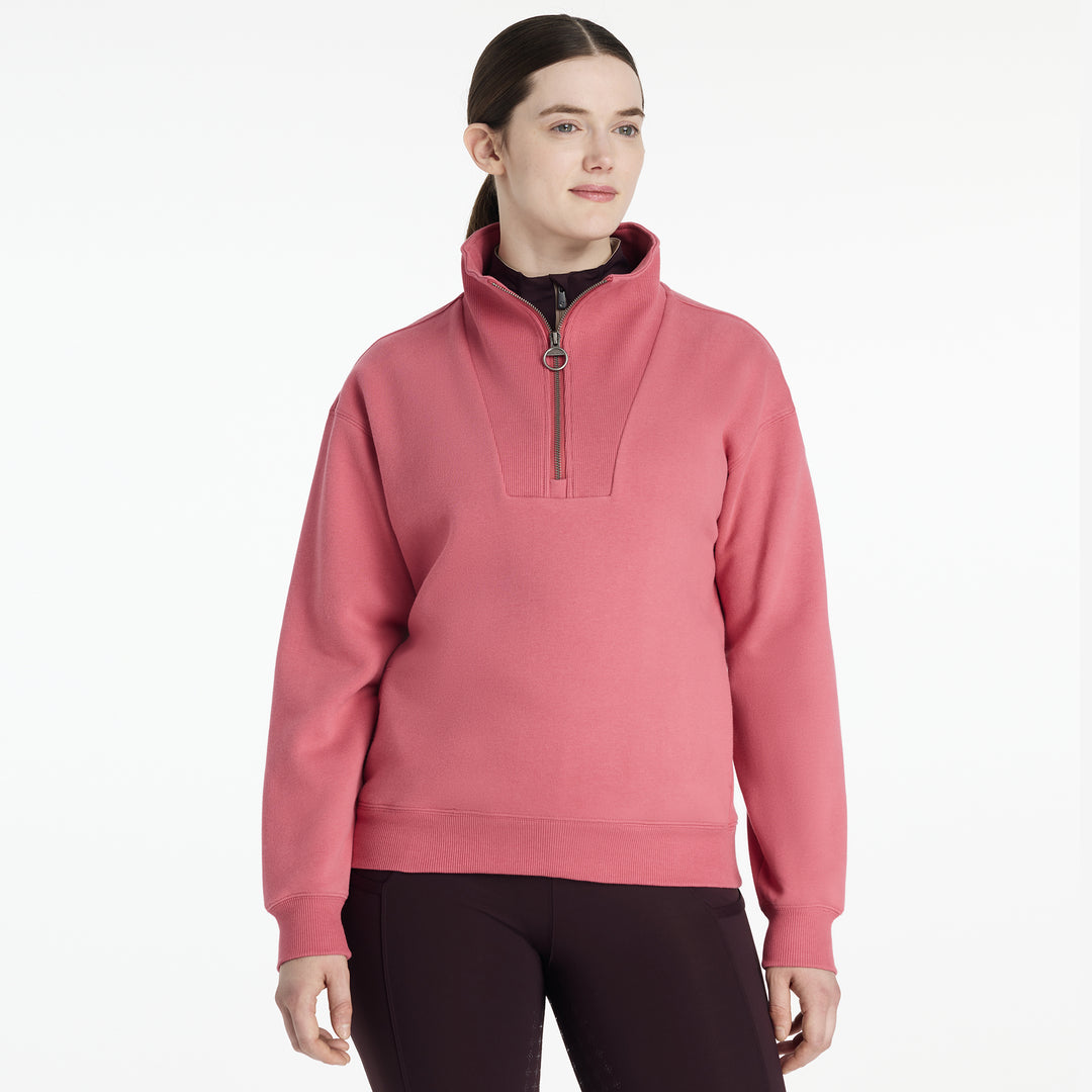 LeMieux Ladies Keira Quarter Zip Sweat Cranberry