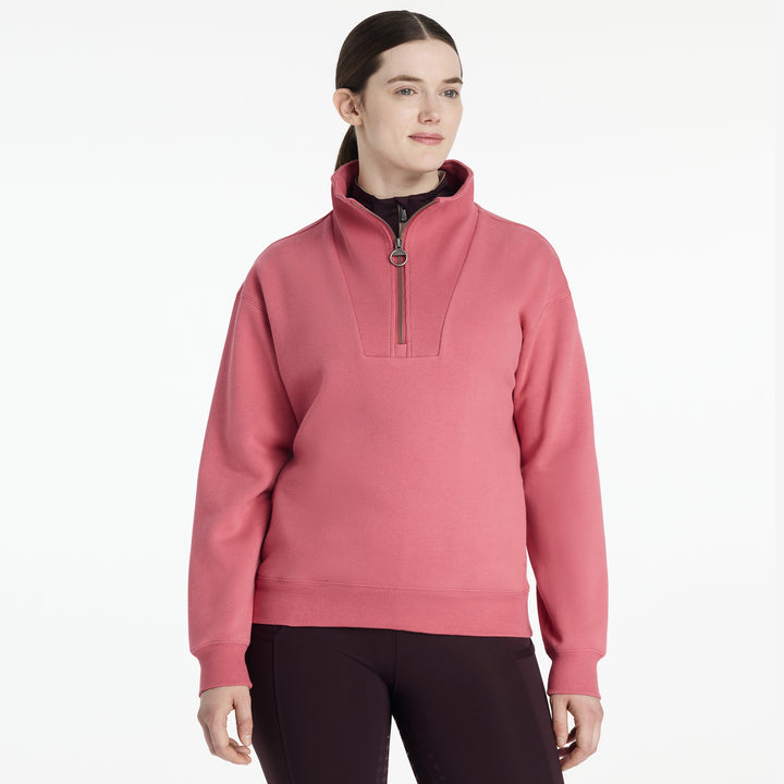 LeMieux Ladies Keira Quarter Zip Sweat Cranberry