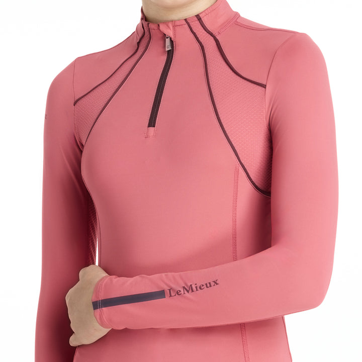 LeMieux Young Rider Mia Mesh Base Layer - Cranberry