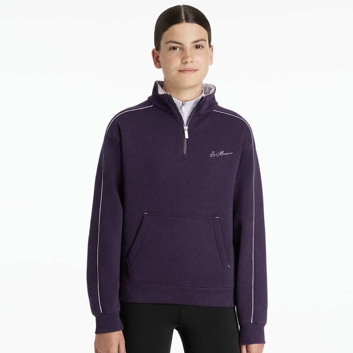 LeMieux Young Rider Kate Quarter Zip Sweater - Juniper/Lilac