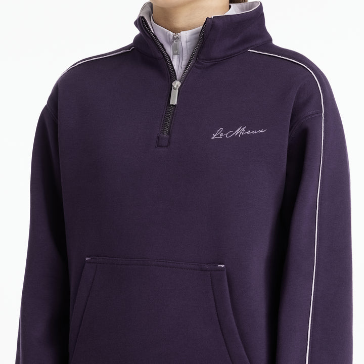 LeMieux Young Rider Kate Quarter Zip Sweater - Juniper/Lilac