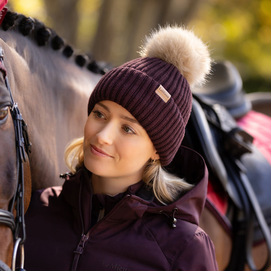 LeMieux Ladies Clara Rib Beanie Damson