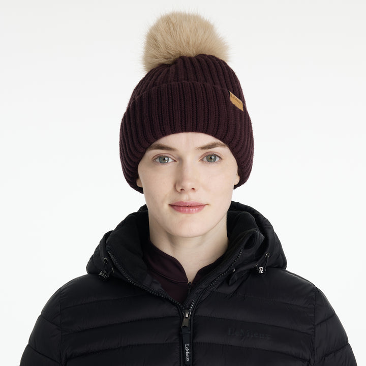LeMieux Ladies Clara Rib Beanie Damson