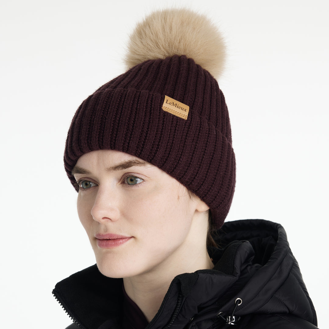 LeMieux Ladies Clara Rib Beanie Damson