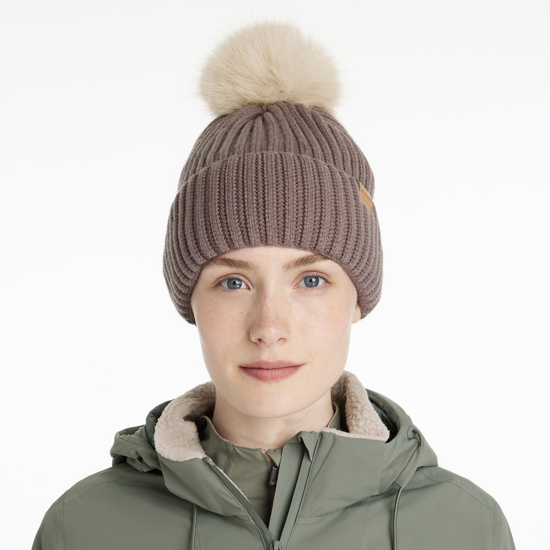 LeMieux Ladies Clara Rib Beanie Walnut