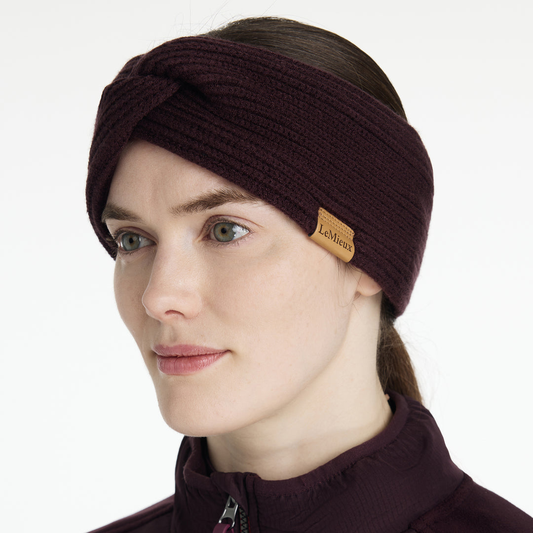 LeMieux Ladies Clara Rib Knot Headband Damson